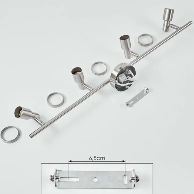 Plafonnier Lonquimay Nickel mat, 4 lumières