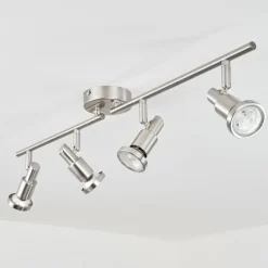 Plafonnier Lonquimay Nickel mat, 4 lumières