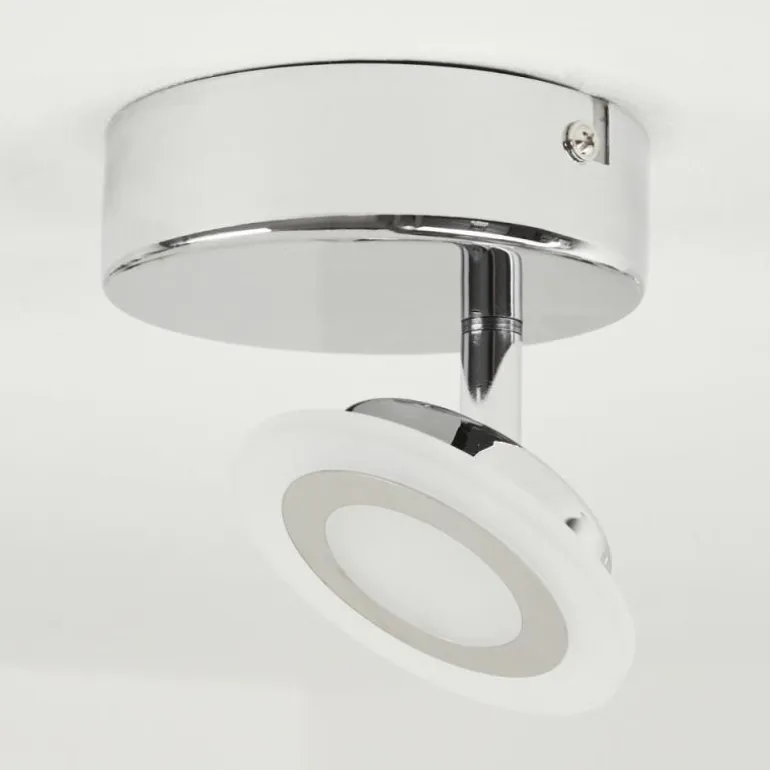 Plafonnier Lucy LED Chrome, 1 lumière, Télécommandes, Changeur de couleurs