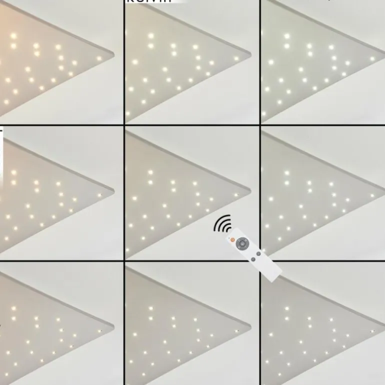 Plafonnier Madrier LED Nickel mat, Blanc, 1 lumière, Télécommandes