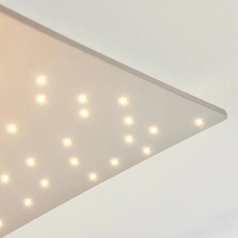 Plafonnier Madrier LED Nickel mat, Blanc, 1 lumière, Télécommandes