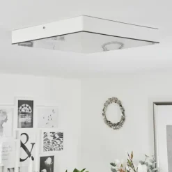 Plafonnier Mentque LED Blanc, 1 lumière