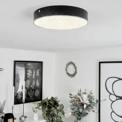 Plafonnier Mentque LED Noir, 1 lumière