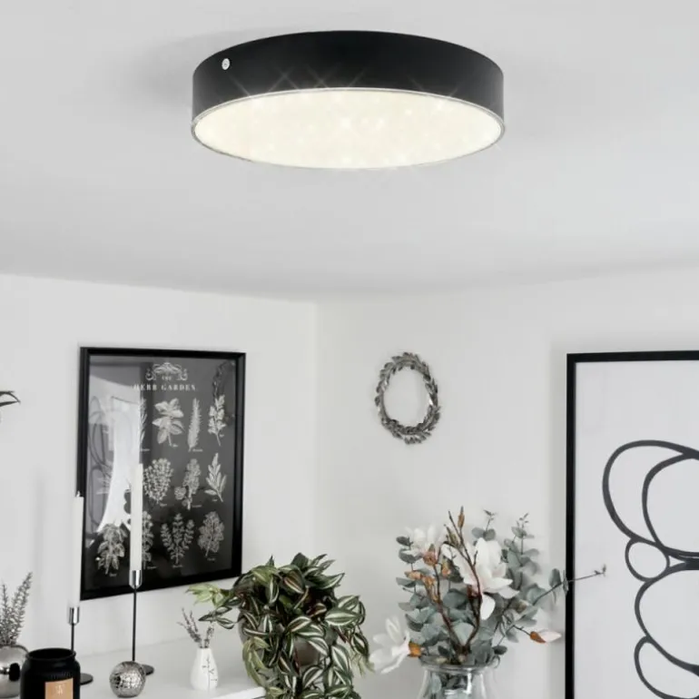 Plafonnier Mentque LED Noir, 1 lumière