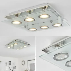 Plafonnier Mirandol LED Chrome, 6 lumières