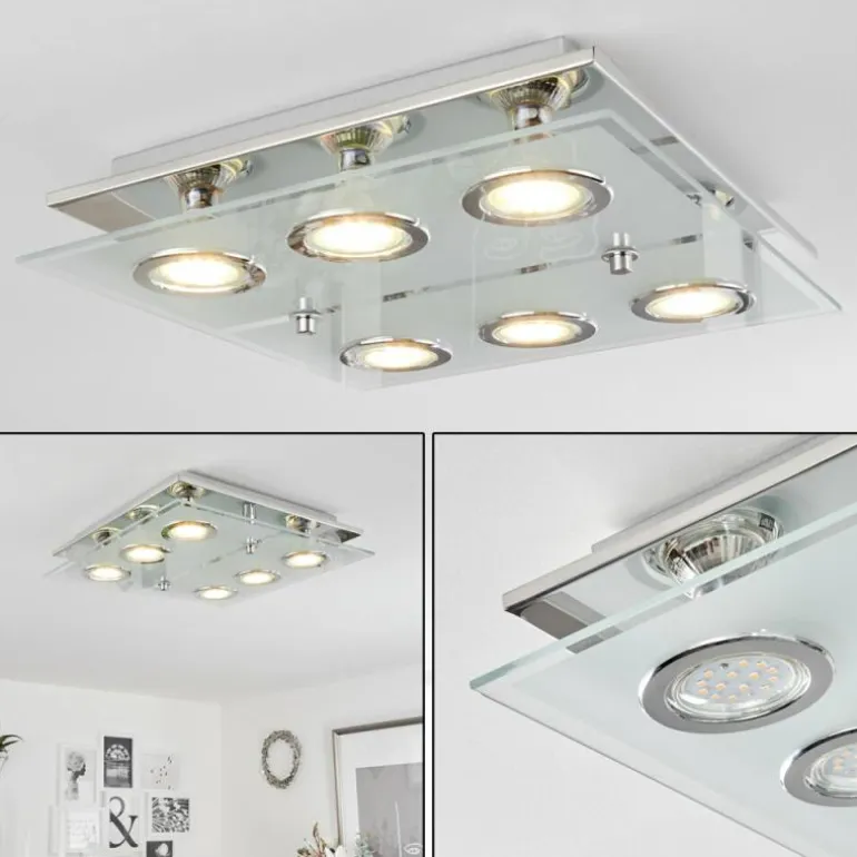 Plafonnier Mirandol LED Chrome, 6 lumières