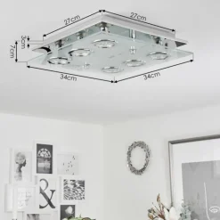 Plafonnier Mirandol LED Chrome, 6 lumières