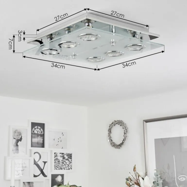 Plafonnier Mirandol LED Chrome, 6 lumières