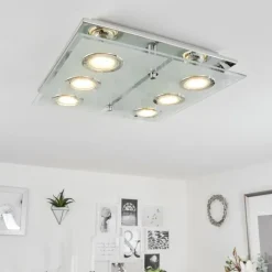 Plafonnier Mirandol LED Chrome, 6 lumières