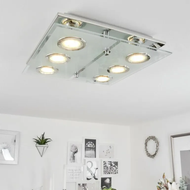 Plafonnier Mirandol LED Chrome, 6 lumières