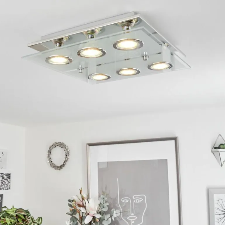 Plafonnier Mirandol LED Chrome, 6 lumières