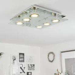 Plafonnier Mirandol LED Chrome, 6 lumières