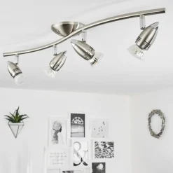 Plafonnier Mirandol Nickel mat, 4 lumières