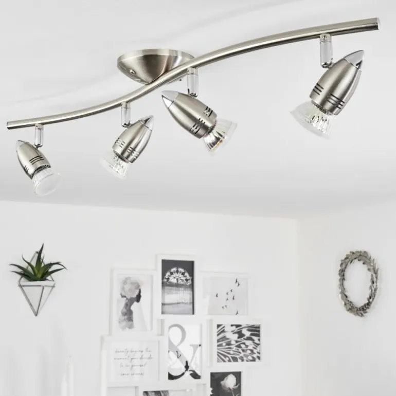 Plafonnier Mirandol Nickel mat, 4 lumières