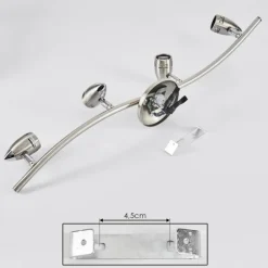 Plafonnier Mirandol Nickel mat, 4 lumières
