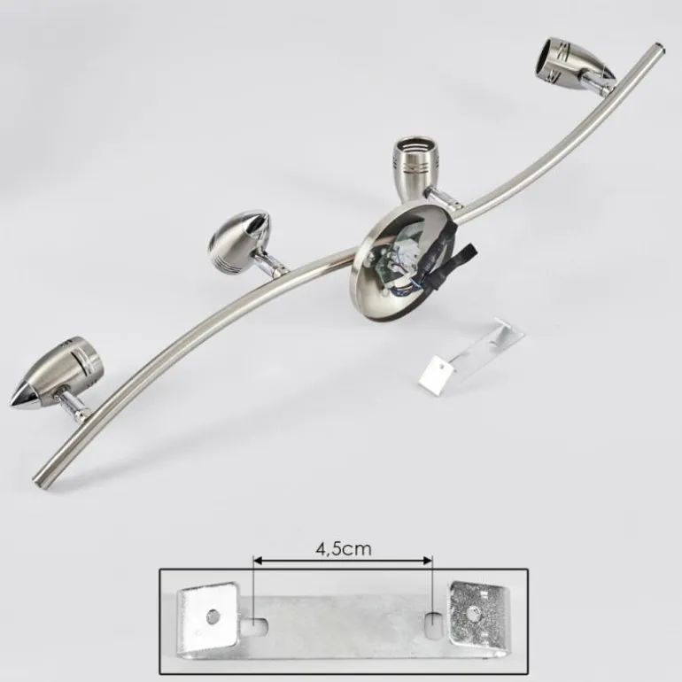 Plafonnier Mirandol Nickel mat, 4 lumières