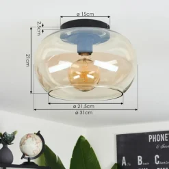 Plafonnier Molloy Ambre, 1 lumière
