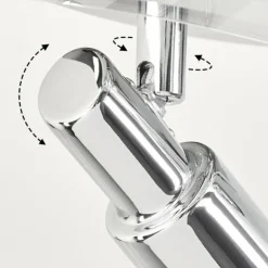 Plafonnier Morges LED Chrome, Blanc, 4 lumières