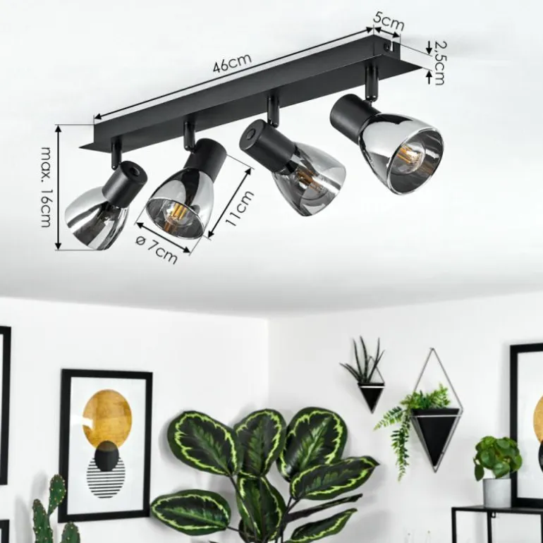 Plafonnier Murianette Noir, 4 lumières