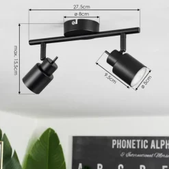 Plafonnier Nestavel LED Noir, 2 lumières