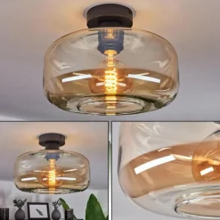 Plafonnier Pedreles Ambre, 1 lumière