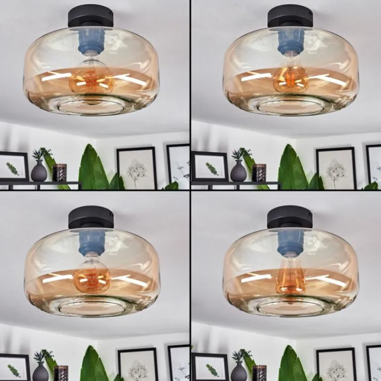 Plafonnier Pedreles Ambre, 1 lumière