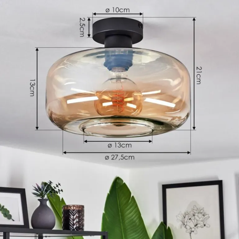 Plafonnier Pedreles Ambre, 1 lumière