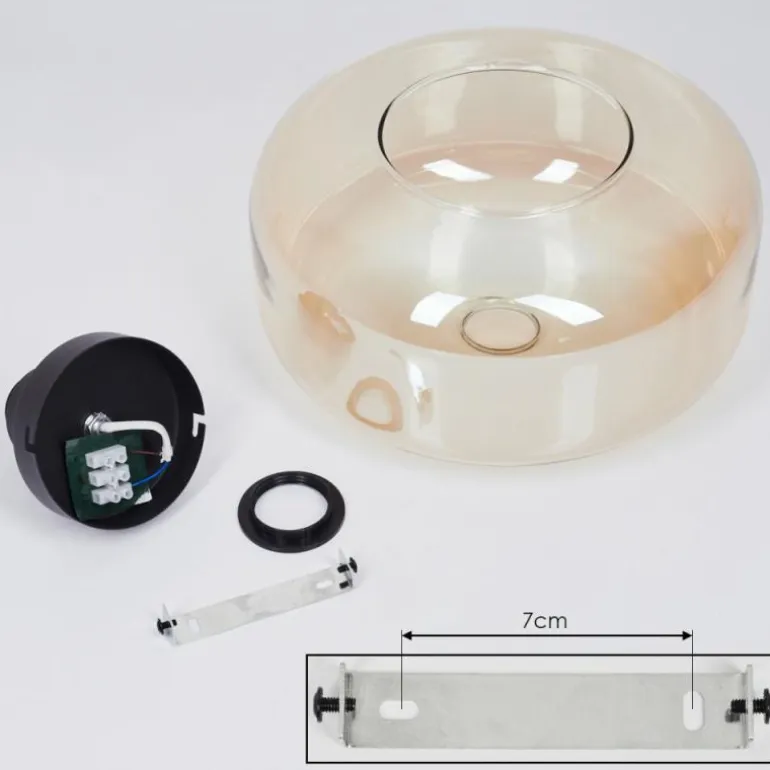 Plafonnier Pedreles Ambre, 1 lumière