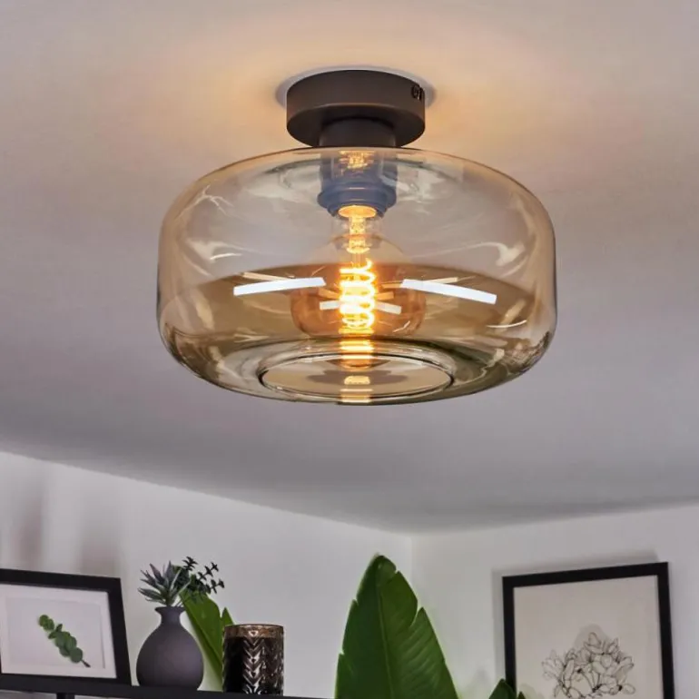 Plafonnier Pedreles Ambre, 1 lumière