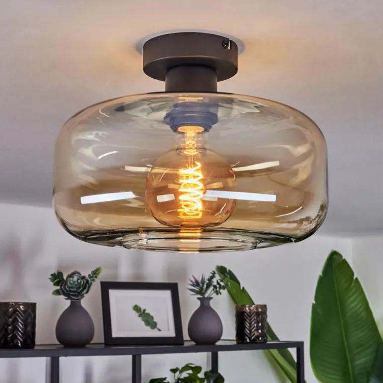 Plafonnier Pedreles Ambre, 1 lumière