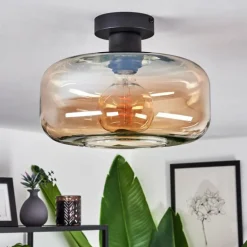 Plafonnier Pedreles Ambre, 1 lumière