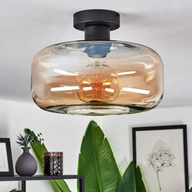 Plafonnier Pedreles Ambre, 1 lumière