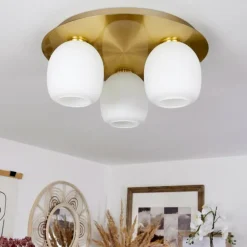 Plafonnier Pintacura Laiton, 3 lumières
