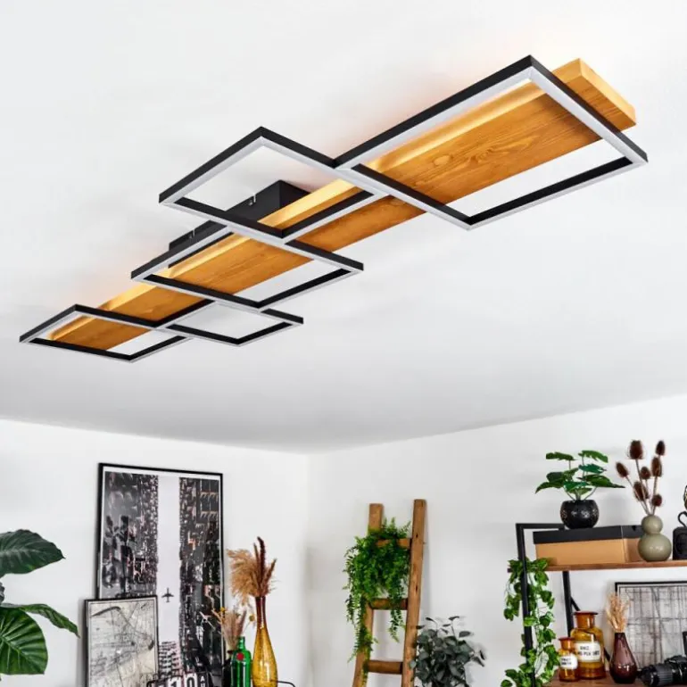 Plafonnier Pompu LED Écru, Noir, 1 lumière