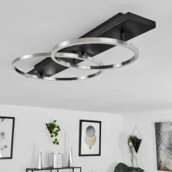 Plafonnier Pompu LED Noir, 2 lumières