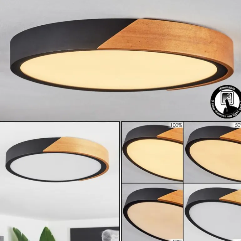 Plafonnier Pontchardon LED Brun, Noir, 1 lumière