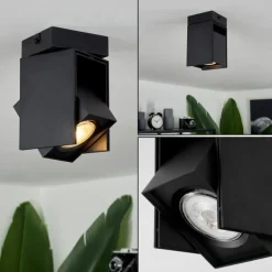 Plafonnier Prassinet Noir, 1 lumière