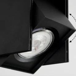 Plafonnier Prassinet Noir, 4 lumières