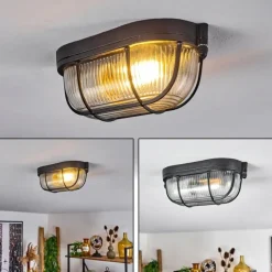 Plafonnier Quintay Noir, 1 lumière