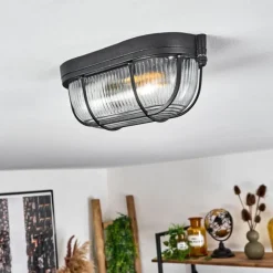 Plafonnier Quintay Noir, 1 lumière