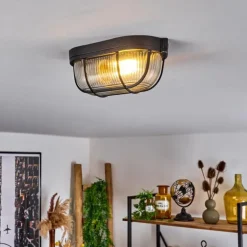 Plafonnier Quintay Noir, 1 lumière