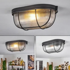 Plafonnier Quintay Noir, 1 lumière