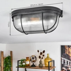 Plafonnier Quintay Noir, 1 lumière