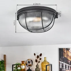 Plafonnier Quintay Noir, 1 lumière