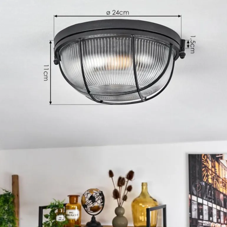 Plafonnier Quintay Noir, 1 lumière
