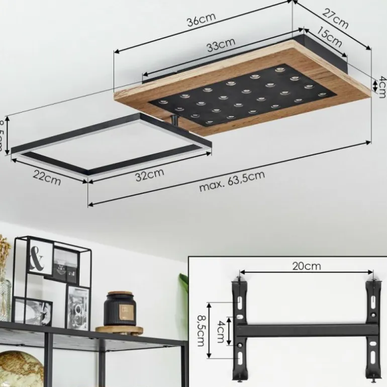 Plafonnier Ramilos LED Écru, Noir, 1 lumière