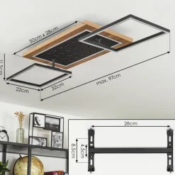Plafonnier Ramilos LED Écru, Noir, 1 lumière