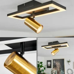 Plafonnier Reboleiro LED Noir, 2 lumières