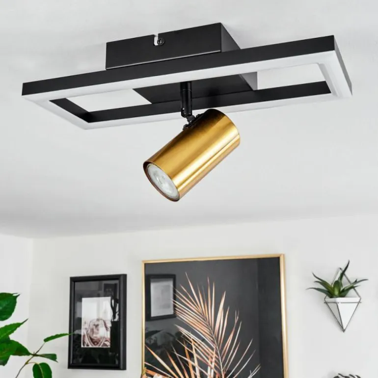 Plafonnier Reboleiro LED Noir, 2 lumières