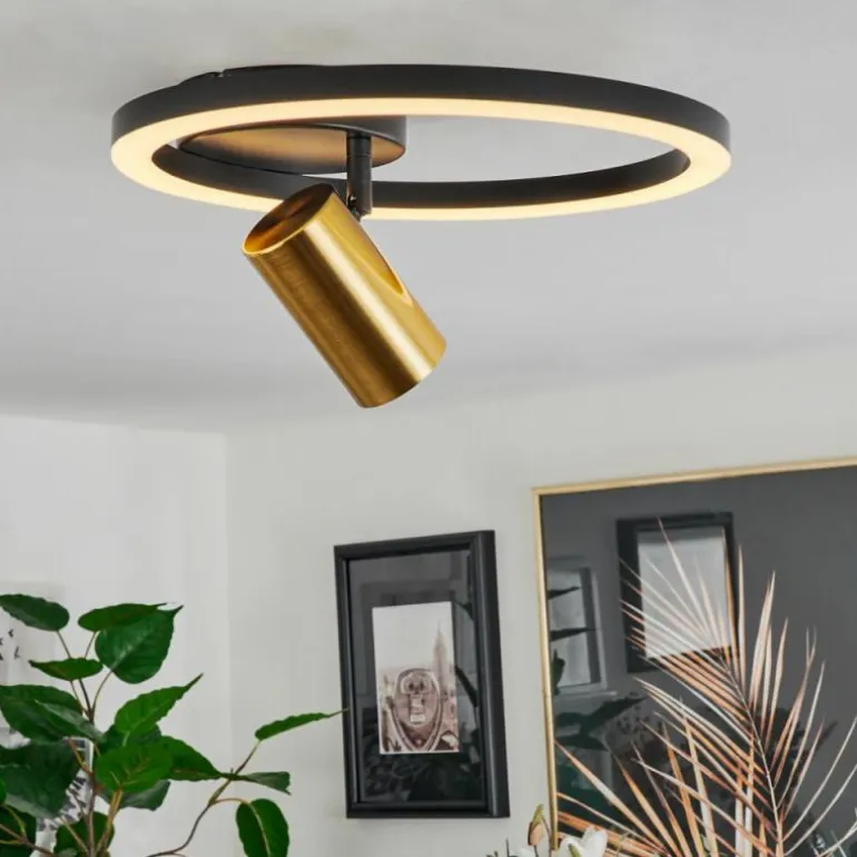 Plafonnier Reboleiro LED Noir, 2 lumières